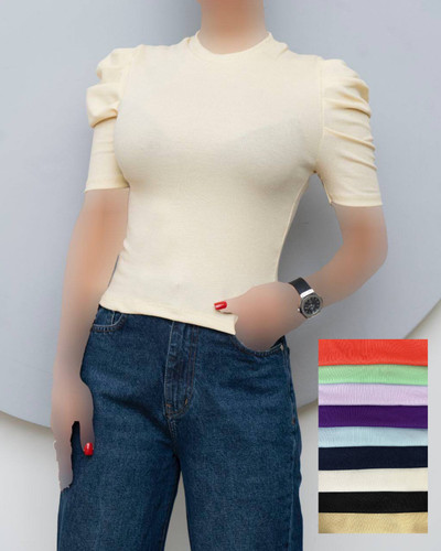 کراپ دخترانه و زنانه نیم آستین پیلهدار کیفیت عالی