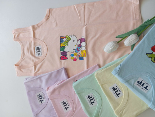 خرید بهترین رکابی ترند نخ پنبه دخترانه بچگانه