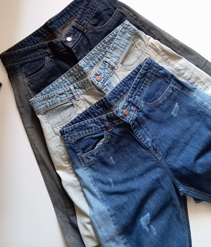 شلوار جین واید شافل راحت یخی