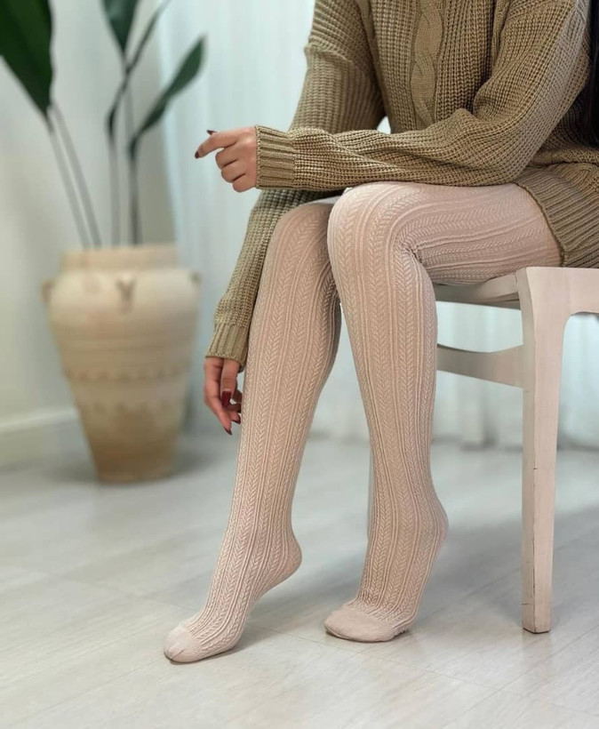 خرید عمده جورابشلواری عمده زنانه مدل گندمی کرم 280